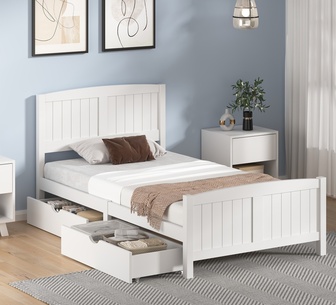 Annalisa Bed Frame King Single With Storage White