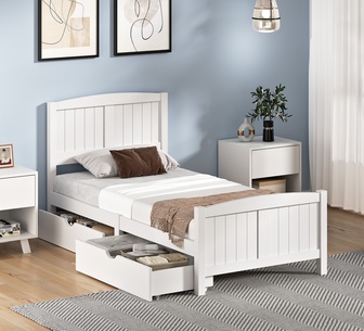 Annalisa Bed Frame With Storage Single White