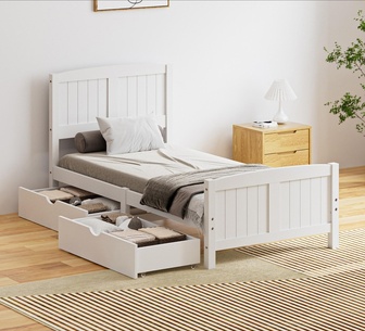 Annalisa Bed Frame With Storage Single White