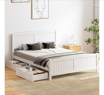 Annalisa Bed Frame Queen With Storage White