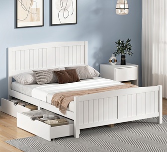 Annalisa Bed Frame Double With Storage White