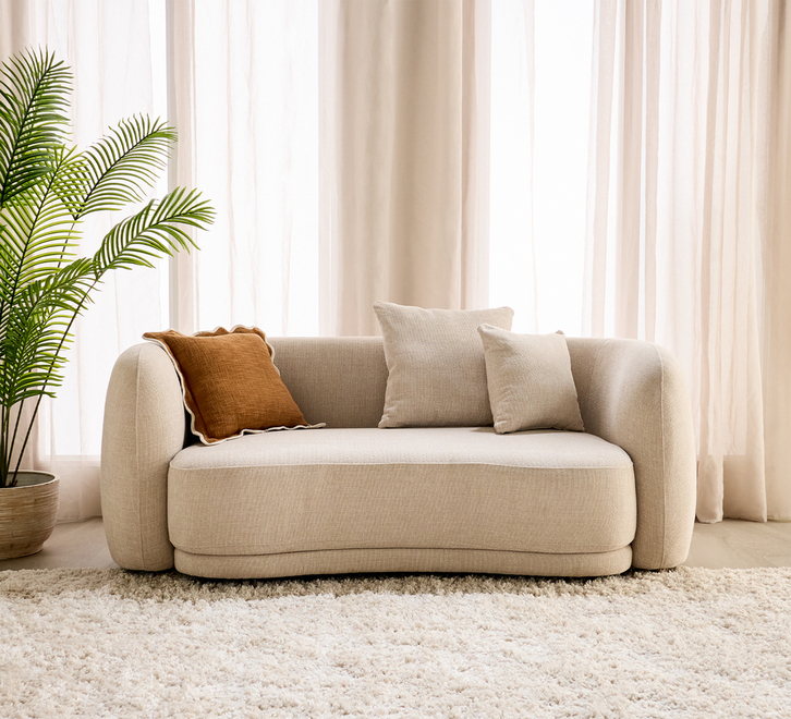 Hepburn 2-Seater Sand Sofa | Stylish Lounge Comfort