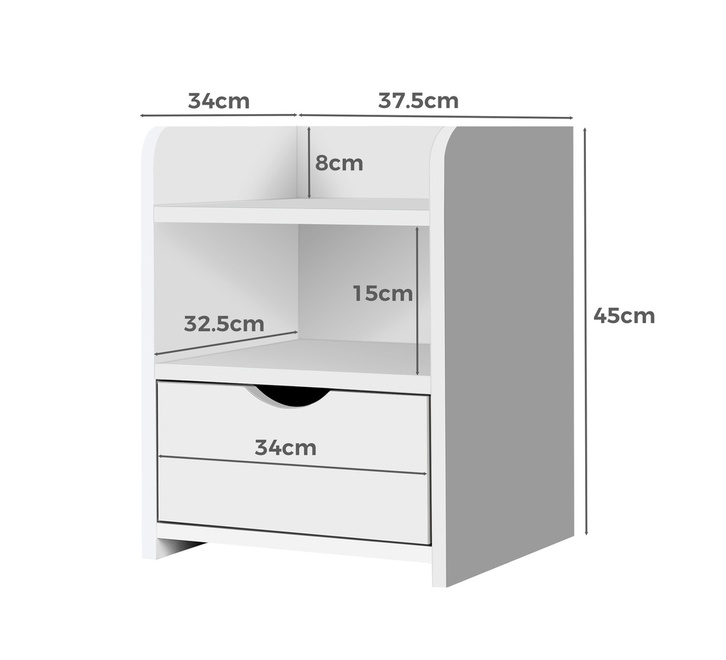 Api Ronjo Set of 2 Ronjo White Bedside Tables | Bedside Tables