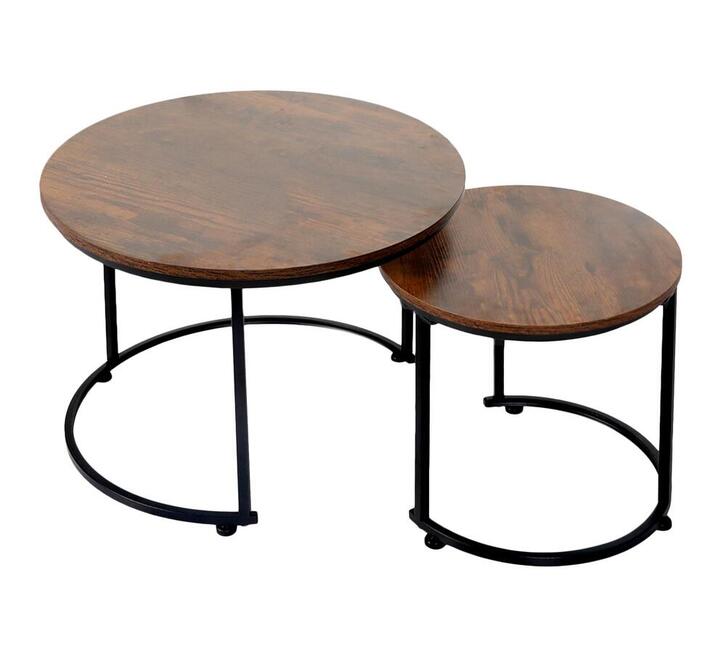Viora 2 Piece Brown Coffee Table Set | Round Coffee Tables
