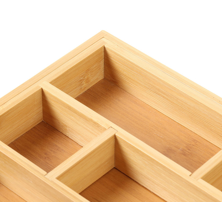 Seville Classics Expandable Bamboo Drawer Organizer Tray