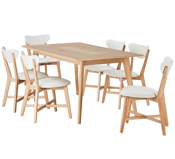 Java 6 Seater Dining Set With Elke Chairs | Dining Sets