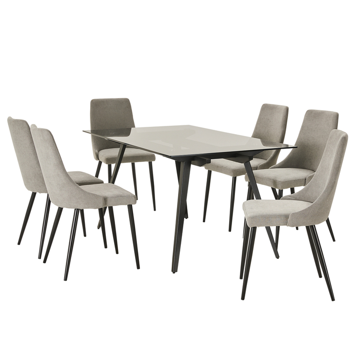 Monti 6 Seater Dining Set With Lyon Chairs Dining | Dining Sets