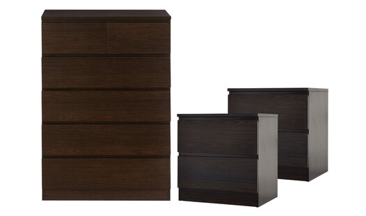 COMO 3 PIECE BEDSIDE AND TALLBOY