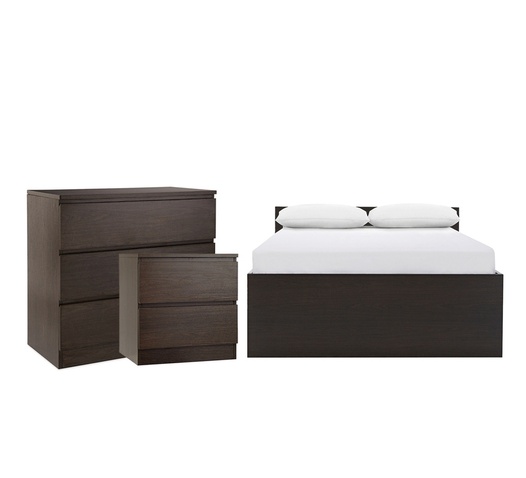 COMO BEDROOM PACKAGE KING SINGLE MK3 WITH DRESSER BLACKBROWN