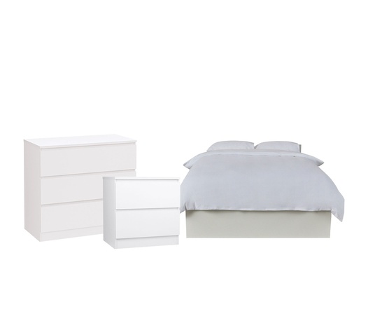COMO BEDROOM PACKAGE KING SINGLE MK3 WITH DRESSER WHITE