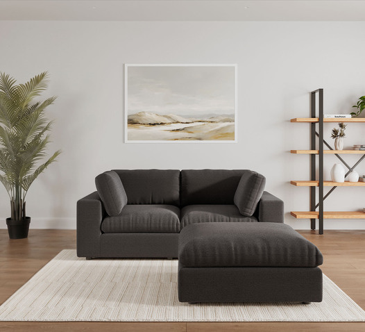 HARMONY MK2 2 SEATER MODULAR SOFA WITH OTTOMAN