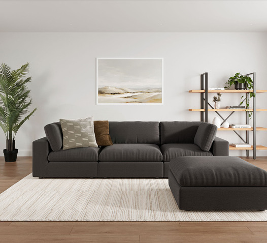HARMONY MK2 3 SEATER MODULAR SOFA WITH OTTOMAN