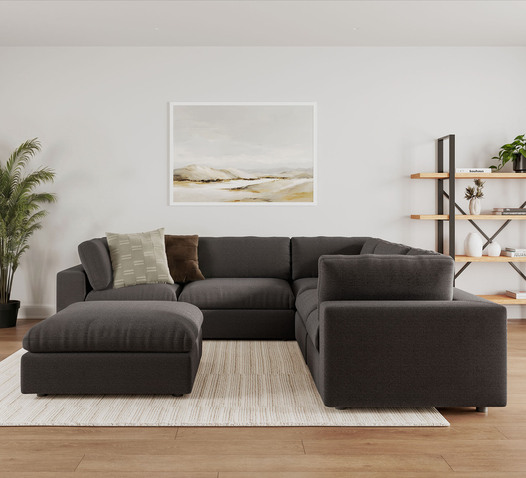 HARMONY MK2 5 SEATER MODULAR SOFA WITH OTTOMAN