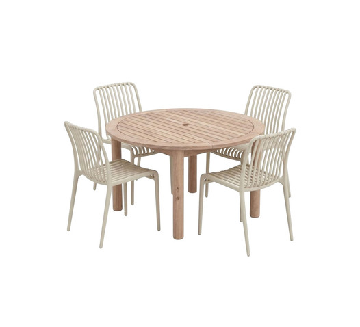 NOOSA DINING SET 5 PIECE WITH SOLARO CHAIR ARMLESS