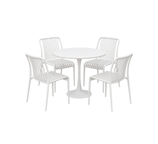 SOLARO DINING SET 5 PIECE WTH SOLARO CHAIR ARMLESS