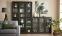 Kobi Small Wide Bookcase With Glass Doors | Bookcases & Bookshelves